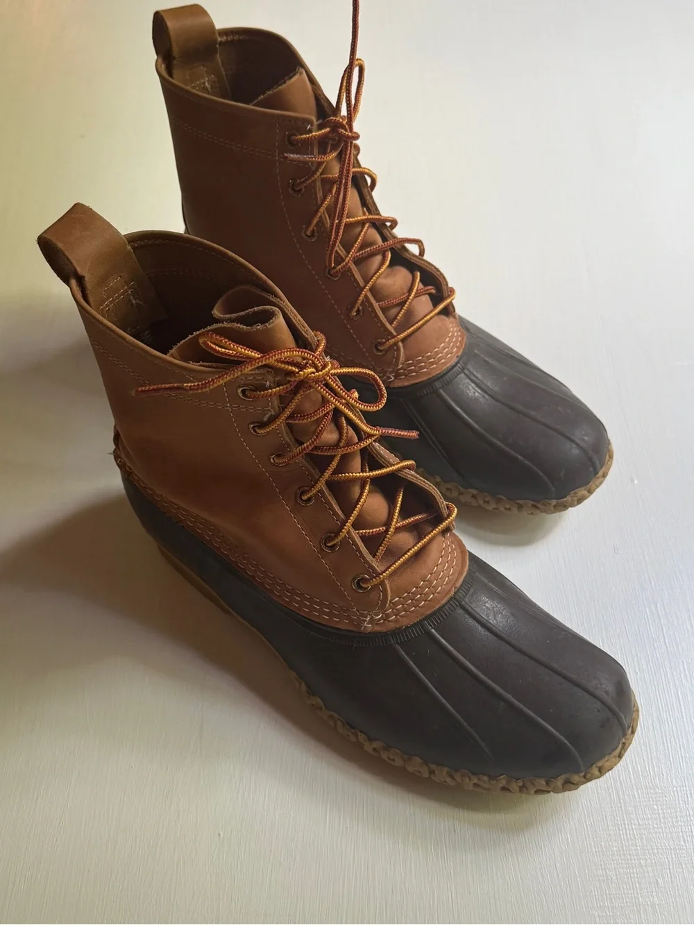 L.L.Bean Men’s Duck Boots US 10M Waterproof Leather/Rubber Brown/Black